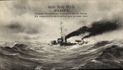 VINTAGE POSTCARD Boat Bludgeon Against French destroyer of 1st rank