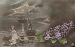 CPA Fantaisie Enfant Fleurs