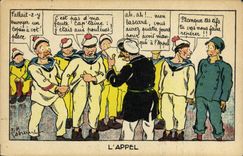 CPA Militaria Humour Illustrateur a l appel