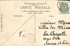 VINTAGE POSTCARD Man and babies