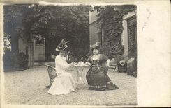 Real photo middle class Women drinking the