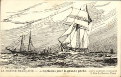 VINTAGE POSTCARD the French navy Goelettes for large the sin