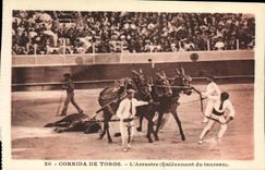 VINTAGE POSTCARD Sport Spain Bullfight Toro Bull L arrastre removal of the bull