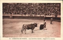 VINTAGE POSTCARD Sport Spain Bullfight Toro Bull the last suerte Call to the muleta