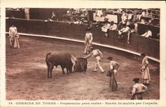 CPA Sport Espagne Corrida Toro Taureau Preparando para matar Suerte de muleta par l espada