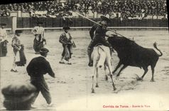 CPA Sport Espagne Corrida Toro Taureau Suerte de Vara