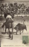 VINTAGE POSTCARD Sport Spain Bullfight Toro Bull SSuerte de Vara