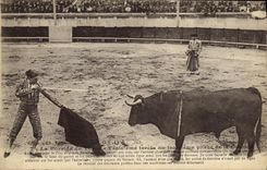 VINTAGE POSTCARD Sport Spain Bullfight Toro Bull Third phase of bullfight