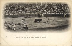 VINTAGE POSTCARD Sport Spain Bullfight Toro Bull Suerte de Capa