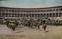 VINTAGE POSTCARD Sport Spain Bullfight Toro Entrada Bull of Cuadrilla