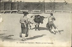 CPA Sport Espagne Corrida Toro Taureau Matador portant l estocade