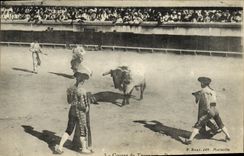 VINTAGE POSTCARD Sport Spain Bullfight Toro Bull Preparation with the banderillas