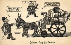 CPA Depart pour la Begude Charrette Norwins