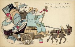 CPA Le demenagement de Monsieur Fallieres En route pour le Loupillon Marianne 