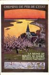 VINTAGE POSTCARD Railroads of L State the Seine of Rouen in Le Havre