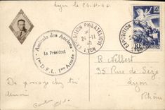 VINTAGE POSTCARD General Brosset philatelic Demonstration of old of the first army