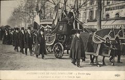 CPA Enterrement de Paul Deroulede 3 fevrier 1914 Le corbillard au depart de la gare de Lyon 