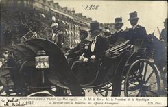 CPA Visite de SM Alphonse XIII a Paris SM le roi et le M le President de la Republique Affaires Etrangeres