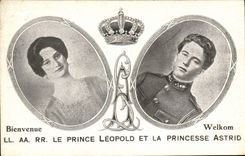 VINTAGE POSTCARD prince Leopold and the princess Astrid