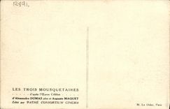 CPA Cinema Les Trois mousquetaires Alexandre Dumas