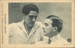 VINTAGE POSTCARD Cinema Creste and Mathe in the role of Judex and Roger de Tremeuse