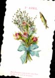 CPA Fantaisie Fleurs Poisson 
