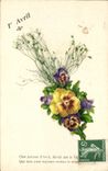 CPA Fantaisie Fleurs 1er avril