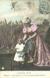 VINTAGE POSTCARD Fantaisie Napoleon intimates a lady of the court walks the King of Rome Napoleon II