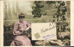 CPA Fantaisie Femme Semeuse J attends