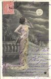 CPA Fantaisie Femme Aubade a la lune