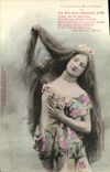 VINTAGE POSTCARD Fantasy Woman songs of Maurice Boukat the fairy with the hair D gold