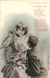 VINTAGE POSTCARD Fantaisie Woman the songs of Maurice Boukat J gathered the lily