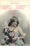 VINTAGE POSTCARD Fantasy Woman songs of Maurice Boukat Flowers and thought