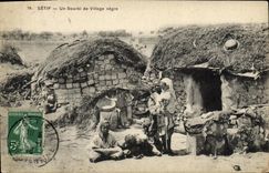 CPA Algerie Setif Un Gourbi de village negre 