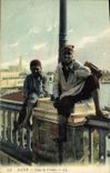 VINTAGE POSTCARD Algeria Algiers Types of shoeshiners Children