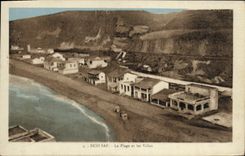 VINTAGE POSTCARD Algeria Beni Saf the beach and villas