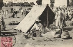 CPA Algerie Cafe maure en plein air