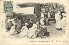 VINTAGE POSTCARD Arab Market Coffee Moor in the open air