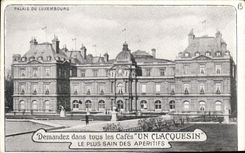 VINTAGE POSTCARD Paris Palate of Luxembourg Clacquesin Coffees