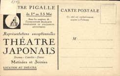 VINTAGE POSTCARD Japanese Theater Theater Pigalle Paris