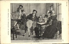 CPA Fantaisie Moeurs et coutumes de l ancien Paris Le cafe 1820