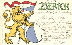 CPA Fantaisie Suisse Lion 