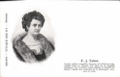 La mujer Talma Tragedien de Fantaisie de la POSTAL de la VENDIMIA no tiene Paris en el teatro 1763