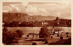 CPA Geneve Rade et Saleve Bateau