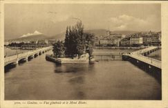 VINTAGE POSTCARD Geneva View and Mont Blanc