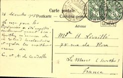 VINTAGE POSTCARD Geneva View and Mont Blanc