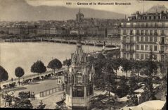 CPA Geneve et le monument Brunswick 