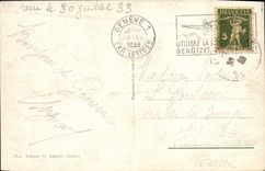 VINTAGE POSTCARD Geneva bridges