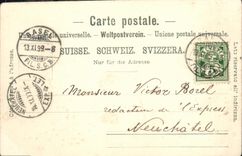 VINTAGE POSTCARD Swiss Gruss aus Basel Munster Chart 1899