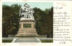 VINTAGE POSTCARD Swiss Gruss aus Basel Strassburger Denkmal